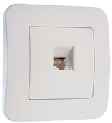 Розетка за телефон Makel за телефон единична скрит монтаж  20 IP, бял, Lillium Natural - product - 028 ELN3140