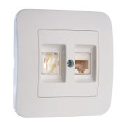 Розетка за компютърна мрежа Makel и телефон  20 IP, бял, Lillium Natural - product - 028 ELN3257