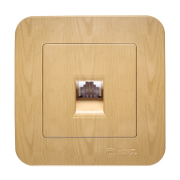 Розетка за телефон Makel за телефон единична скрит монтаж  20 IP, светло дърво, Lillium Natural - product - 028 ELN3506