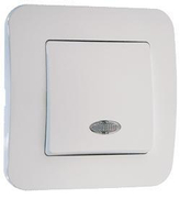 Електрически сериен ключ Makel скрит монтаж с декоративна рамка  10 A, бял, сх. 5, Lillium Natural - product - 028 ELN3690