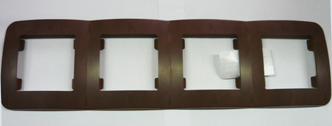 Декоративна рамка Makel за ключове и контакти четири модула  орех, 294.5х80.5x11.4 мм, Lillium Natural - product - 028 ELN3811