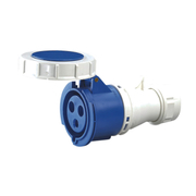 Електрически промишлен контакт Elmark монофазен противовлажен мобилен  2P+E, 32 A, 67 IP, син, HT - product - 028 EMR4092