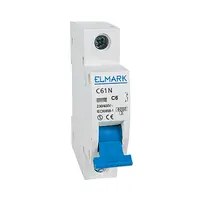 Автоматичен еднополюсен прекъсвач Elmark за DIN шина крива C  16 A, 230 V, 6 kA, 1P, C61N/16A