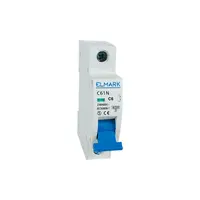 Автоматичен еднополюсен прекъсвач Elmark за DIN шина крива C  6 A, 230 V, 6 kA, 1P, C61N/6A