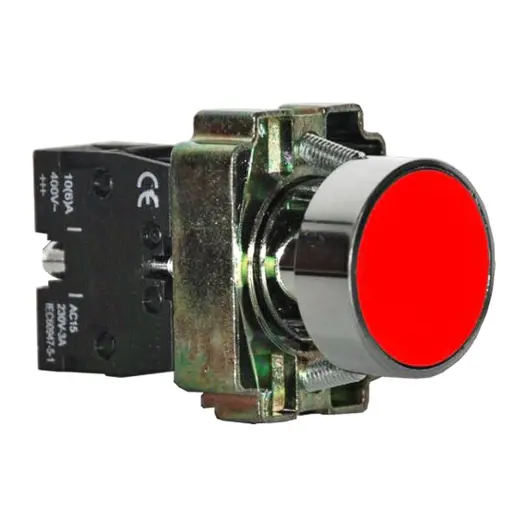 Бутонен превключвател Elmark с пружинно връщане  6 A, 400 V, 1 NC, червен, EL-2 BA42