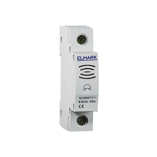 Звънец Elmark за DIN шина с 1 мелодия  8-12 V, бял, 8- 12 V