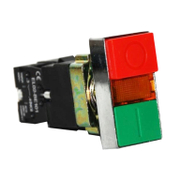 Превключвател пуск-стоп Elmark с два бутона с пружинно връщане светещ  6 A, 400 V, 1 NO + 1 NC, червен/зелен, EL-2 BW8465 - product - 028 EMR1812