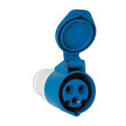 Електрически промишлен контакт Elmark монофазен противовлажен мобилен  2P+E, 16 A, 44 IP, син, HT - product - 028 EMR1858