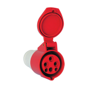 Електрически промишлен контакт Elmark трифазен противовлажен мобилен  3P+E, 16 A, 44 IP, червен, HT - product - 028 EMR1859