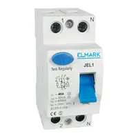 Дефектнотокова защита Elmark 2P тип AC  25 A, 300 mA, 6 kA, JEL 1
