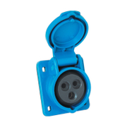 Електрически промишлен контакт Elmark монофазен модулен панелен монтаж  2P+E, 16 A, 44 IP, син, HT - product - 028 EMR2020