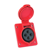 Електрически промишлен контакт Elmark трифазен модулен панелен монтаж  3P+Е, 16 A, 44 IP, червен, HT - product - 028 EMR2021