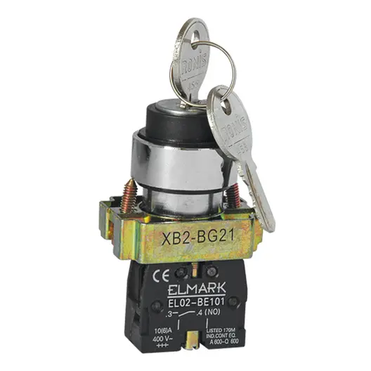 Превключвател пуск-стоп ABB с ключ  6 A, 400 V, 1 NO, черен, C2SS1-30B-20