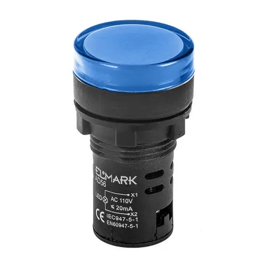 Лампа Elmark сигнална LED моноблок  6 A, 230 V, синя, AD56D-22-R