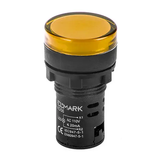 Лампа Elmark сигнална LED моноблок  6 A, 230 V, жълта, AD56D-22-R