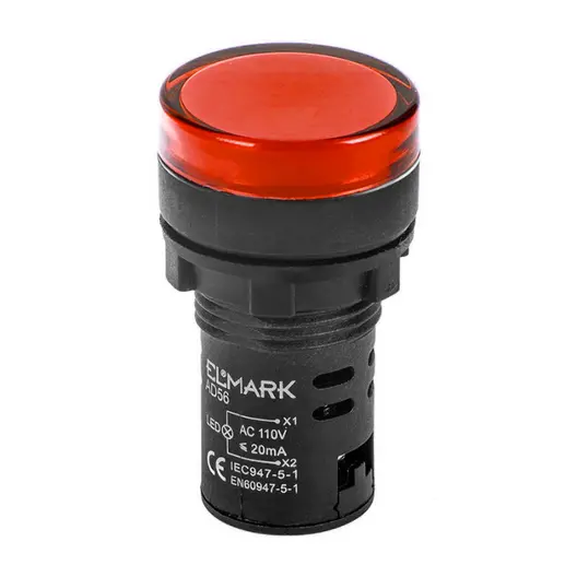 Лампа Elmark сигнална LED моноблок  6 A, 230 V, червена, AD56D-22-R