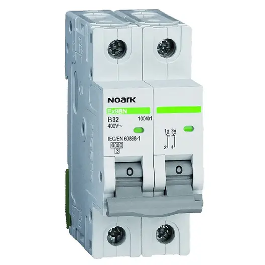 Автоматичен двуполюсен прекъсвач Noark за DIN шина крива C  16 A, 230 V, 6 kA, 2P, Ex9BN