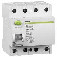 Дефектнотокова защита Noark 4P тип AC  25 A, 30 mA, 6 kA, Ex9L-N