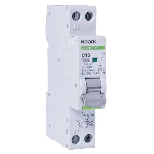 Дефектнотокова защита Noark 1P тип AC  32 A, 30 mA, 6 kA, Ex9NLE EL