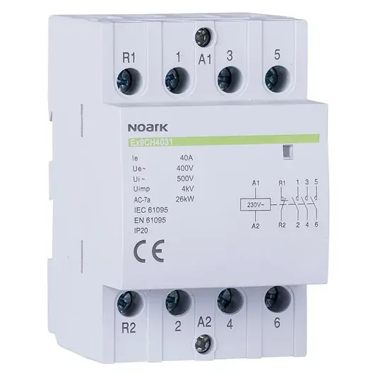 Контактор Noark модулен автоматичен  3 NO + 1 NC, 230 V, 40 A, Ex9CH40