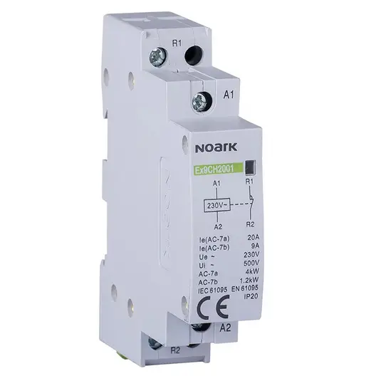 Контактор Noark модулен автоматичен  1 NC + 1 NO, 230 V, 25 A, Ex9CH25