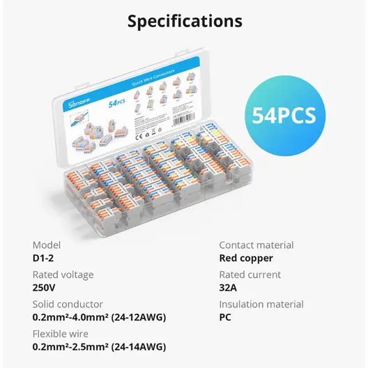 Разклонителна клема TE комплект 54 бр.  250 V, 32 A, комплект 54 бр., Simel EP95-13