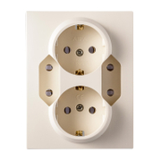 Електрически интериорен контакт Atra четворен скрит монтаж  2x16 + 2x10 A A, 20 IP, кремав, Care - product - 028 KOD5624