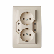 Електрически интериорен контакт Atra четворен скрит монтаж  2x16 + 2x10 A A, 20 IP, кремав - product - 028 KOD5626