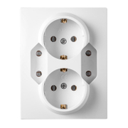 Електрически интериорен контакт Atra четворен скрит монтаж  2x16 + 2x10 A A, 20 IP, бял, Care - product - 028 KOD5623