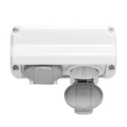 Електрически противовлажен контакт Atra двоен открит монтаж  16 A, 44 IP, бял, Aqua 2 - product - 028 KOD5630