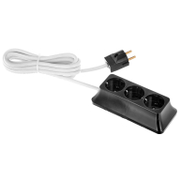 Разклонител електрически Todi с кабел  3 м, 3x1.5 мм2, ШВПС-В / H05VV-F, черен, 3 гнезда - product - 028 KOD1151