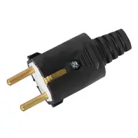 Щепсел монофазен Todi шуко гумен  16 A, 230 V, черен
