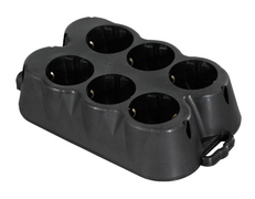 Разклонител електрически Atra без кабел гумен  черен, 6 гнезда - product - 028 KOD3127