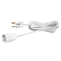 Удължител на кабели Todi с PVC изолация  5 м, 3x1.5 мм2, ШВПС-В / H05VV-F, бял, 1 гнездо