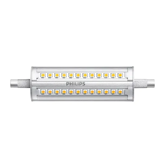 LED крушка Philips за прожектор топло бяла  14 W, 118 мм, 3000 K, 230 V, CorePro LED linear MV