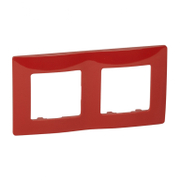 Декоративна рамка Legrand за ключове и контакти два модула  червена, 157х86x10.2 мм, Niloe - product - 028 LGR4143