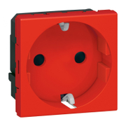 Електрически интериорен контакт Legrand единичен скрит монтаж  16 A, 2P+E, 20 IP, червен, Mosaic - product - 028 LGR4155