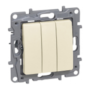 Електрически троен ключ Legrand скрит монтаж  10 A, крем, Niloe - product - 028 LGR4425
