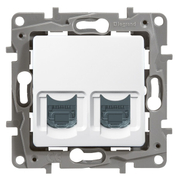 Розетка за компютърна мрежа Legrand и телефон  20 IP, бял, Niloe - product - 028 LGR4428