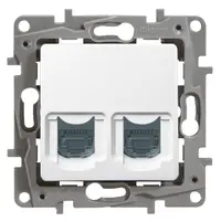 Розетка за компютърна мрежа Legrand и телефон  20 IP, бял, Niloe