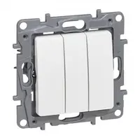 Електрически троен ключ Legrand скрит монтаж  10 A, бял, Niloe