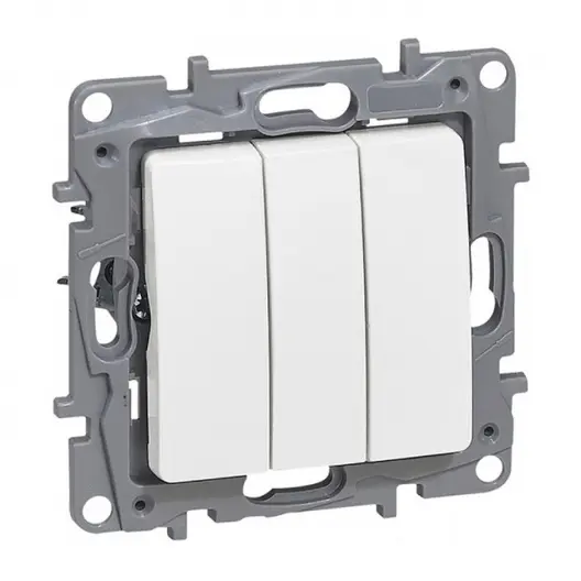Електрически троен ключ Legrand скрит монтаж  10 A, бял, Niloe