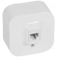 Розетка за телефон Legrand единична открит монтаж с декоративна рамка  21 IP, бял, Forix