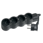 Разклонител електрически Legrand с кабел и детска защита 4 гнезда  3 м, ШВПС-В, черен, 4 гнезда - product - 028 LGR5196