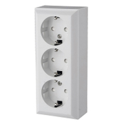 Електрически интериорен контакт GAO троен открит монтаж  16 A, 3 x 2P+E, 20 IP, бял, 0312H - product - 028 LGR5769