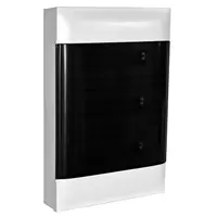 Табло електроразпределително Legrand апартаментно за открит монтаж  536х328х108 мм, 40 IP, бяло/опушена врата, 3х12 модула, Practibox S