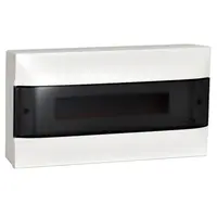 Табло електроразпределително Legrand апартаментно за открит монтаж  236х436х107 мм, 40 IP, бяло/опушена врата, 18 модула, Practibox S