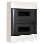 Табло електроразпределително Legrand апартаментно за открит монтаж  386х328х108 мм, 40 IP, бяло/опушена врата, 2х12 модула, Practibox S - product - 028 LGR5922