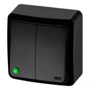 Електрически сериен ключ Elektro-Plast открит монтаж  10 A, черен, сх. 5, Berg - product - 028 LGR6027