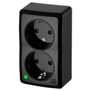 Електрически интериорен контакт Elektro-Plast двоен открит монтаж  16 A, 2P+E, 20 IP, черен, Berg - product - 028 LGR6028